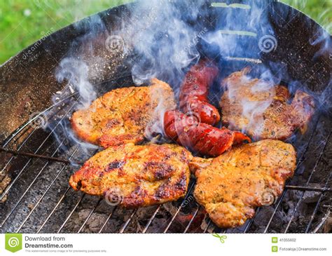 Bbq Garden Grilled Sausages Stock Photo Image Of Garden Meal 41055602