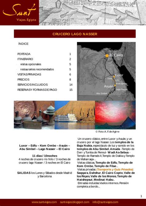 PDF CRUCERO LAGO NASSER Suntviajes Bahri Templo De