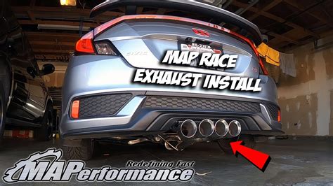 Maperformance Race Exhaust Install 10th Gen Civic Si Youtube