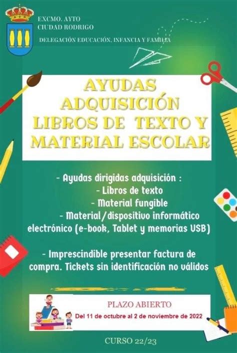 Ciudad Rodrigo Anuncia Ayudas Para La Adquisici N De Libros Y Material