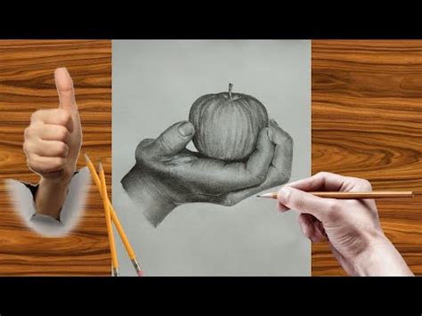 How To Draw A Hand Holding An Apple Drawing An Apple E Guide Art Youtube