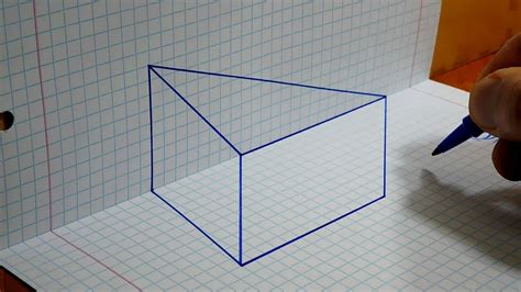 How To Draw A Triangular Prism 3d Trick Art On Graph Paper Youtube