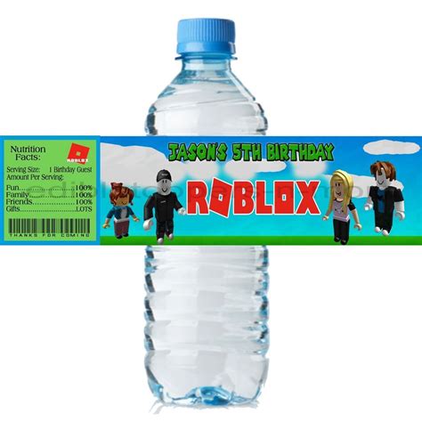 Roblox Water Bottle Labels