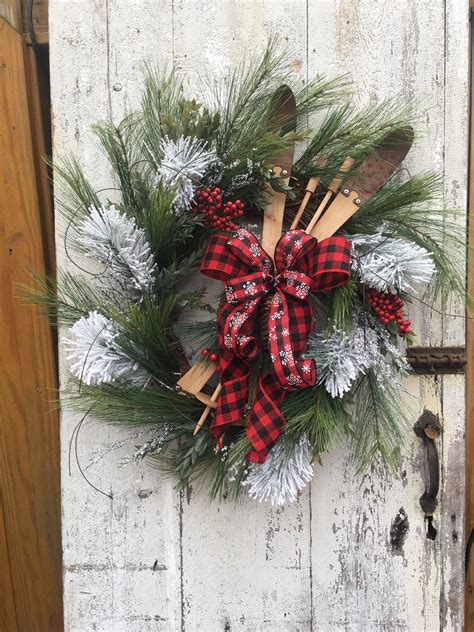 Christmas Wreaths For Front Door Rustic Buffalo Plaid Christmas Wreath