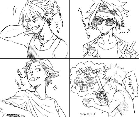 Kirishima Eijirou And Kaminari Denki And Sero Hanta And Bakugou Katsuki Female Sero Hanta Kirishima