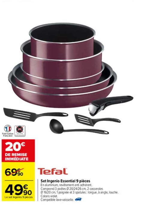 Promo Set Ingenio Essential 9 Pièces Tefal chez Carrefour iCatalogue fr