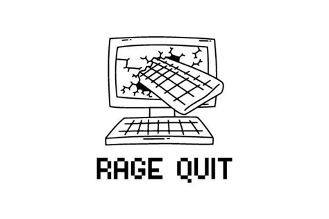 Rage Quit, Keyboard Through Screen SVG Cut file by Creative Fabrica ...