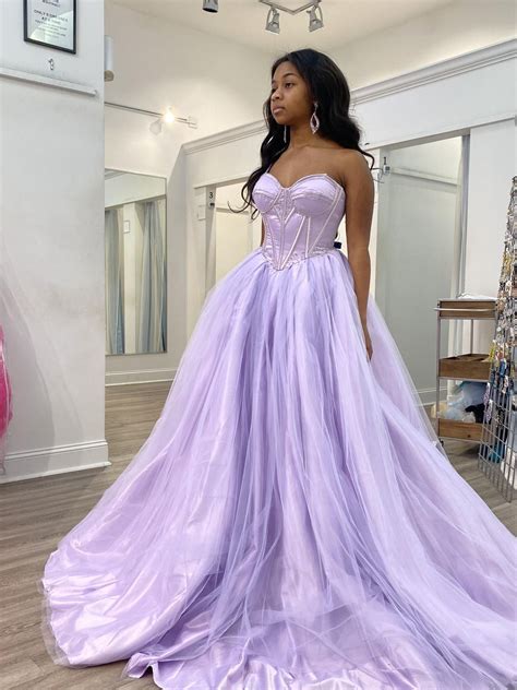 Strapless Purple Prom Dresses