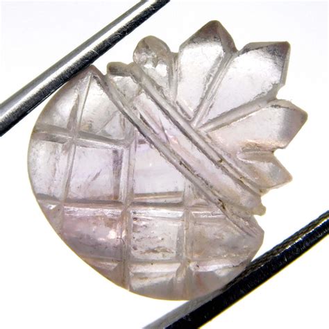 Ct Natural Bi Color Ametrine Pineapple Carving Shape Certified