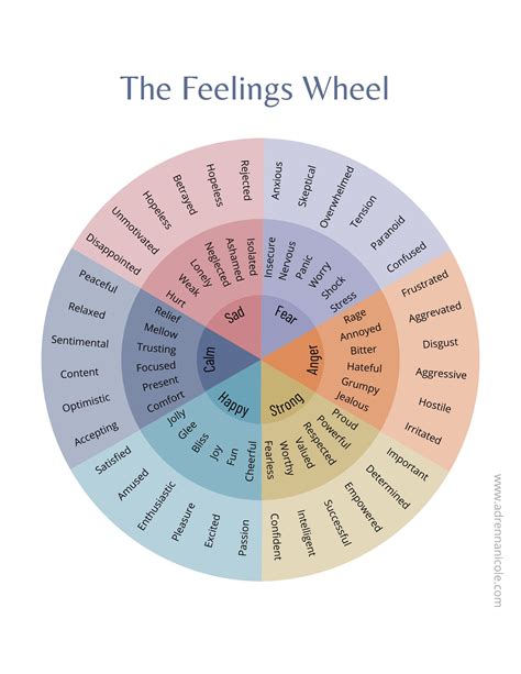 Feeling Wheel Printable and PDF Mental Health Pdf for Coaches, Therapists, Teachers, Counselors ...