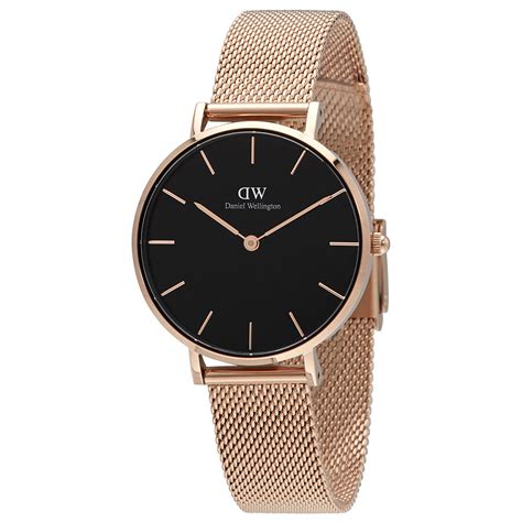 Daniel Wellington Classic Petite Melrose Black Dial Ladies Watch