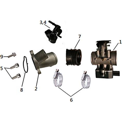 VUE ECLATEE PIECE DEBITMETRE PIPE ADMISSION MOTO MASAI X RAY 125