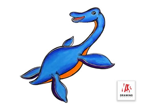 How To Draw Elasmosaurus Dinosaur Easy Dinosaur Drawing