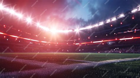 Premium Photo | Stadium at Night An Imaginary Stadium Modeled