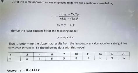 Solved Using The Same Approach As Was Employed To Derive The Equations