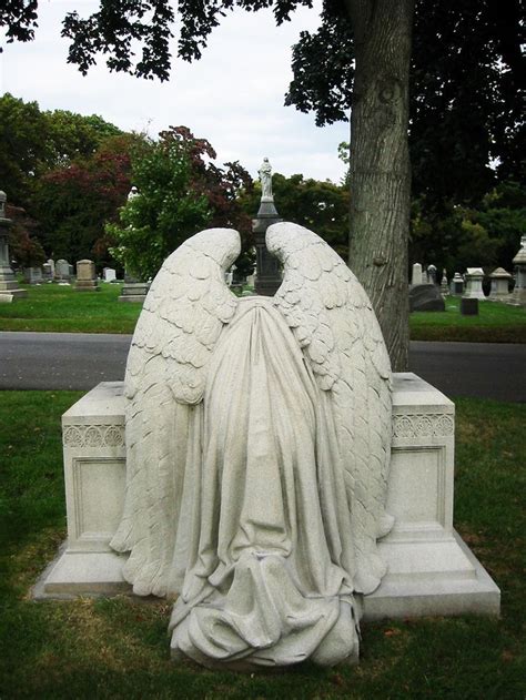 Angel Of Grief Monument Foot Covered Version Green Wood Back View 2009