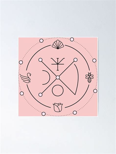 "Venus Aphrodite Symbol Sigil Black/Rose Quartz" Poster for Sale by ...