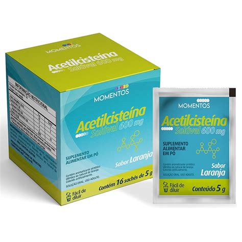 ACETILCISTEINA 600MG C 16 SACHES 5GR Acetilcisteína 600mg 16 Sachês