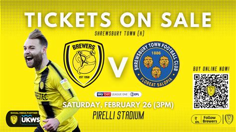 Now On Sale Shrewsbury Town H On February News Burton Albion