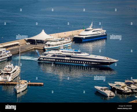 Passenger ferry boat at the Marina Piccola, Sorrento, Italy Stock Photo ...