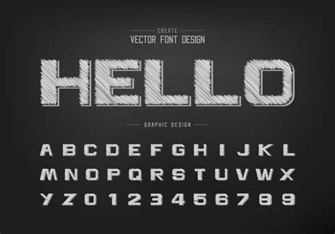 Pencil Bold Font And Alphabet Vector Sketch Design Typeface Letter And