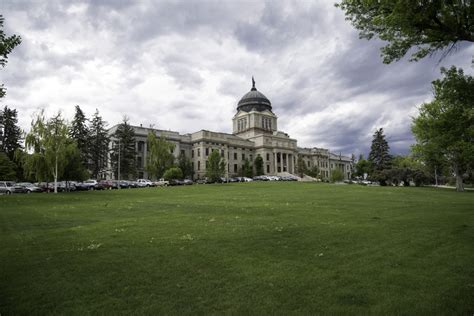 Montana State Capital under the clouds with lawn in Helena image - Free ...