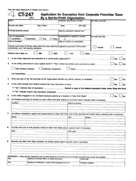 Form Ct 247 The New York State Department Of Taxation And Tax Ny Fill Out And Sign Printable