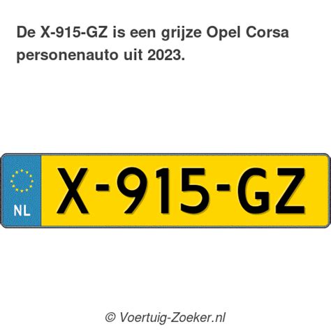 Kenteken X 915 GZ Opel Corsa Auto X915GZ Voertuig Zoeker Nl