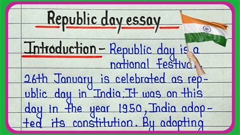 Essay Writing On Republic Day In English 26 January Essay With