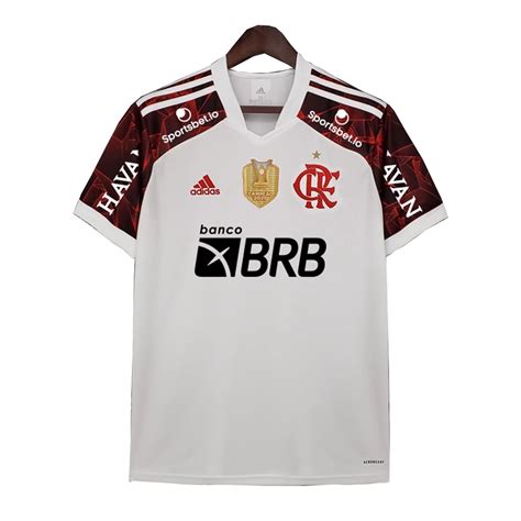 Camiseta Flamengo II 21 22 Branco Vermelho Camisa Branca Masculina