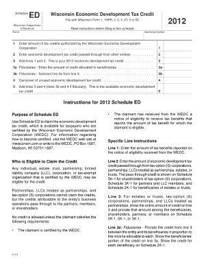 Fillable Online Revenue Wi Ic Schedule Ed Wisconsin Economic