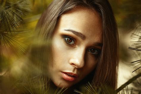 Women Face Portrait Brunette Brown Eyes Wallpaper Resolution 1200x800