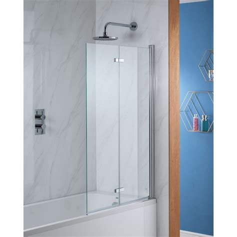 Genesis Deluxe 2 Fold Square Bath Screen Silver Frame 1350 X 920mm