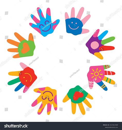 Children Handprints Clipart