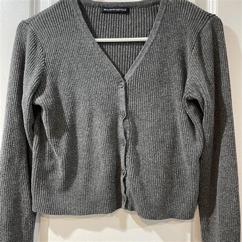 Brandy Melville Women S Grey Cardigan Depop