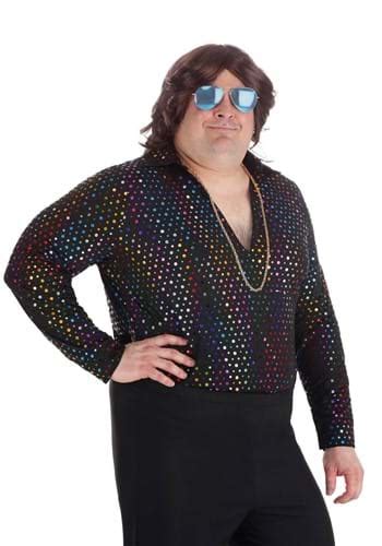 Plus Size Dazzling Disco Costume Shirt Disco Costumes