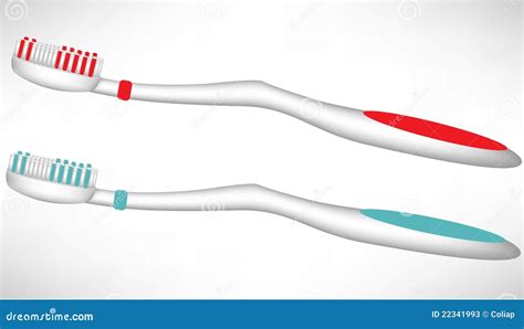 Two Tooth Brushes Stock Vector Illustration Of Single 22341993