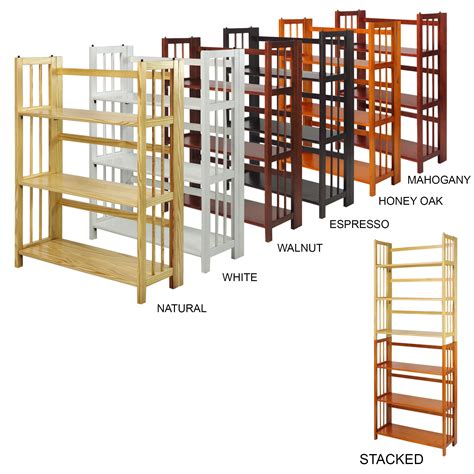 Casual Home 3 Shelf Folding Stackable Bookcase 14 Inch