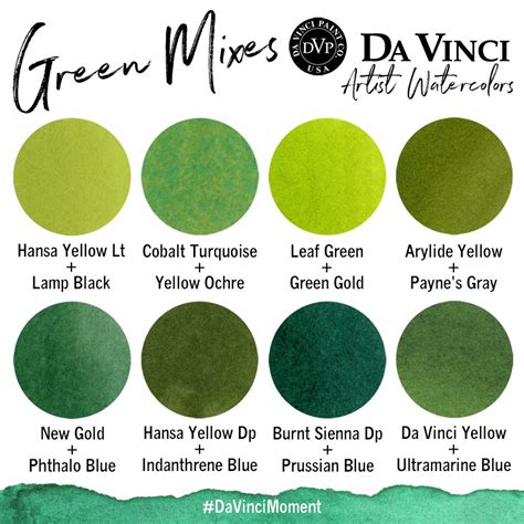 Quick Easy Tips For Mixing Green Da Vinci Paints Blog