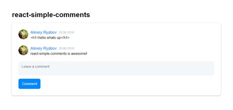 Simple React Comments Npm