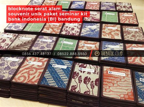 Blocknote Serat Alam Souvenir Unik Paket Seminar Kit Bank Indonesia Bi