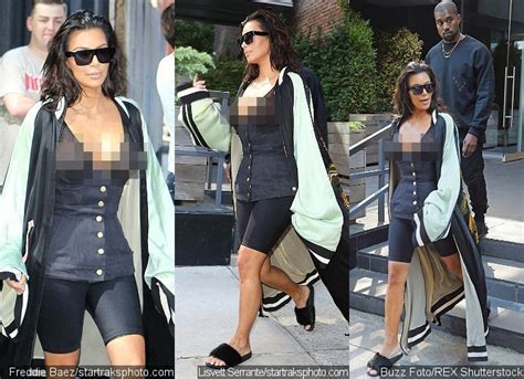 Kim Kardashian Flashes Nipples In Intriguing Ensemble During An Outing