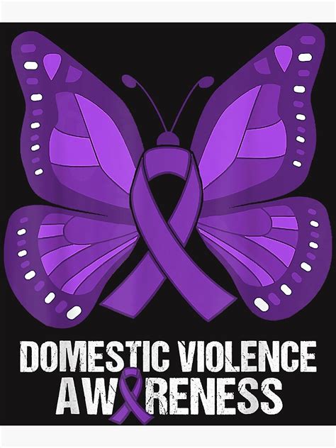 Domestic Violence Awareness Butterfly Purple Ribbon Support Copy