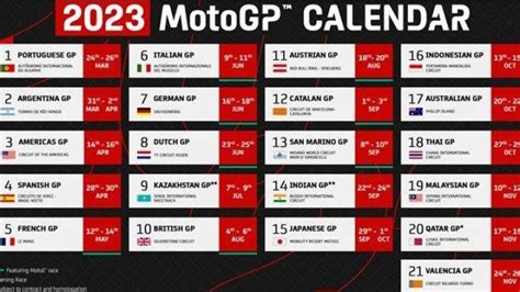 Kalender Jadwal Motogp Lengkap Dengan Negara Dan Balapan