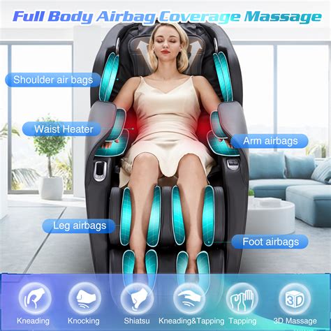 Health Relife Massage Chair Full Body Recliner With Heat Zero Gravity Air Pressure Sl Track