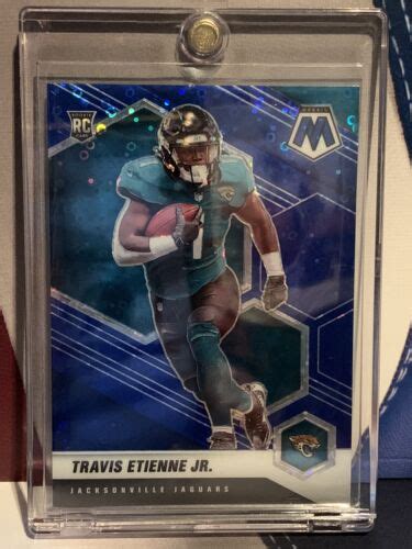 Travis Etienne Jr 2021 Panini Mosaic No Huddle Blue Disco Rookie Prizm