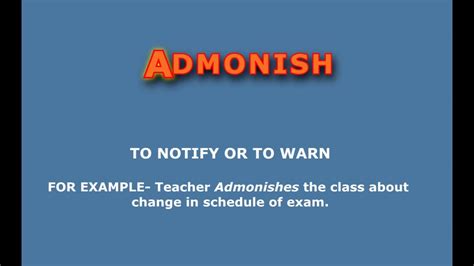 Admonish Meaning And Pronunciation In English Youtube