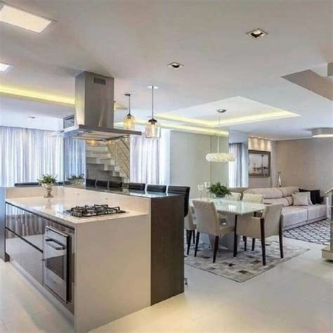 Modelos De Sala E Cozinha Conjugada - Cozinha Conjugada com Sala: +60 Projetos para Se Inspirar | Cozinhas ...