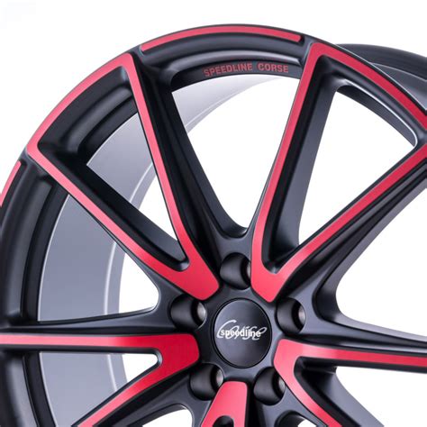 Speedline Sl Vettore Mcr Jetblack Matt Red Spoke Velonity