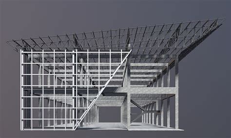 Building In Structural Frame 3d Model Cgtrader